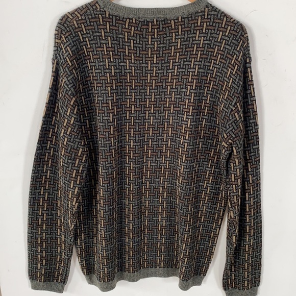 CRAZY HORSE Long sleeve Crew Neck Sweater Geometric, Size L - Picture 8 of 11
